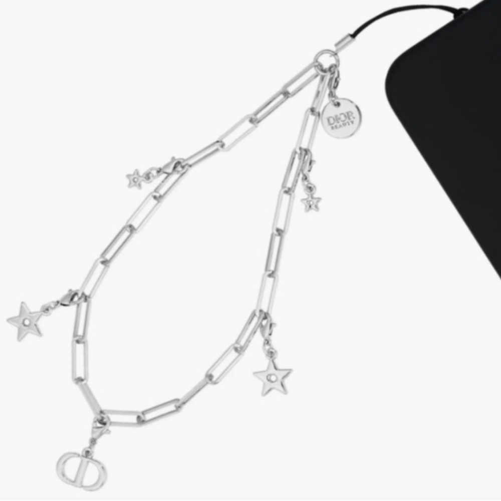 DIOR Phone Charm Bag Charm Silver NEW IN BOX